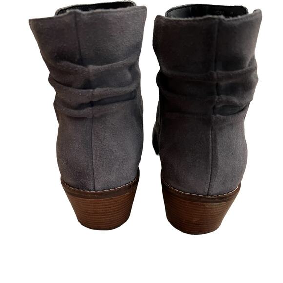 Cole Haan Gray Alayna Suede Slouch Stack Heeled Booties  Size 9 - Picture 6 of 8